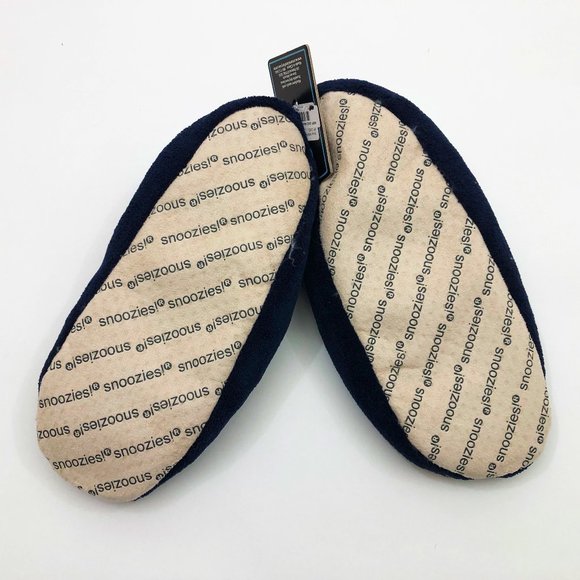 NWT Snoozies Men's #1 DAD Slippers Small 7/8 Navy Blue Non Skid Soles - Picture 5 of 6